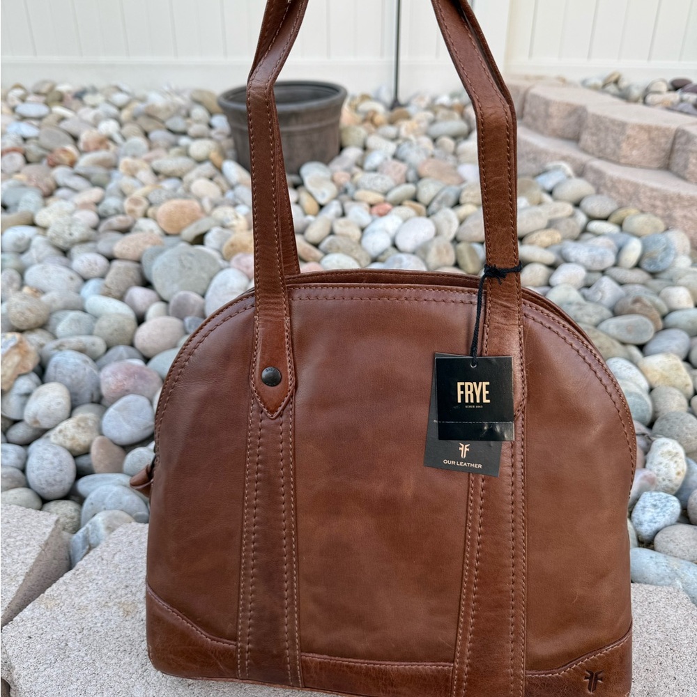 Frye Melissa domed Leather tote; cross posted